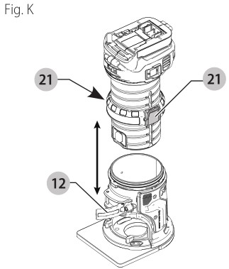 DEWALT DCW600 20V Max XR Cordless Router - Fig. K