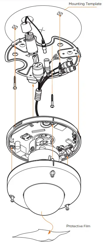 DIGITAL WATCHDOG DWC MF5Wi4TWDMP Ultra Low Profile Vandal Dome IP Camera - Mounting Template1