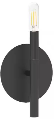 Dainolite WAN-91W-MB Wand 1 Light LED Compatible Matte Black Wall Sconce-PRODUCT