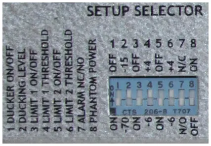 Daktronics DD3953258 Sportsound SSR 100 Gen III Audio Rack Controller - Settings