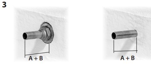 Danfoss 013R9433 VHX-MONO Valve Set for Wall Connection Installation Guide - Fit cu-tube in wall and cut