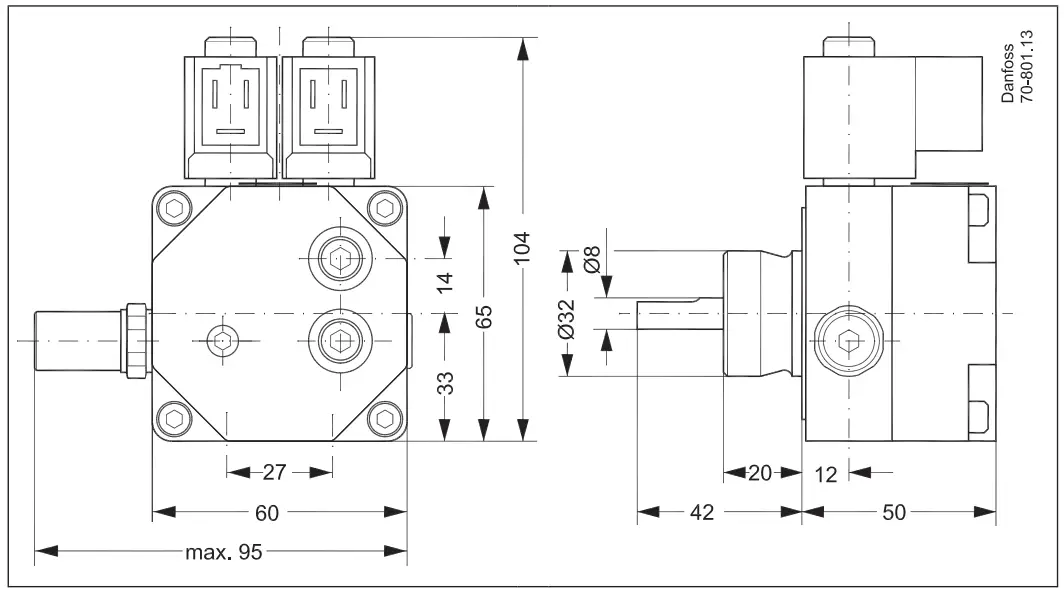 Danfoss BFP 52E Fuel Pump User - Dimensions