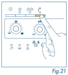 DeLonghi Magnifica - Press the Hot Water or Steam Indicator light button