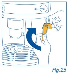 DeLonghi Magnifica - With one hand, hold the cappuccino frother handle