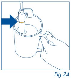 DeLonghi Magnifica - taking care not to immerse the raised line on the cappuccino frother