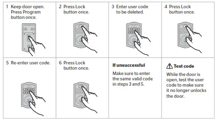 Deleting a single user code