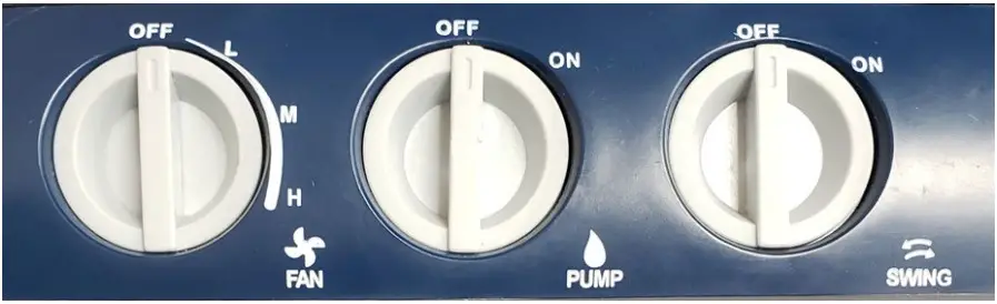 Dial PEC A 5300 1M Portable Evaporative Cooler - CONTROL PANEL