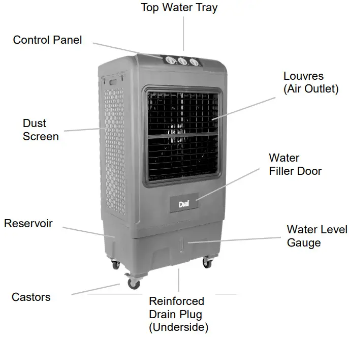 Dial PEC A 5300 1M Portable Evaporative Cooler - EXTERIOR PARTS
