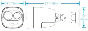1080p HD Active Deterrence Security Camera Dimensions