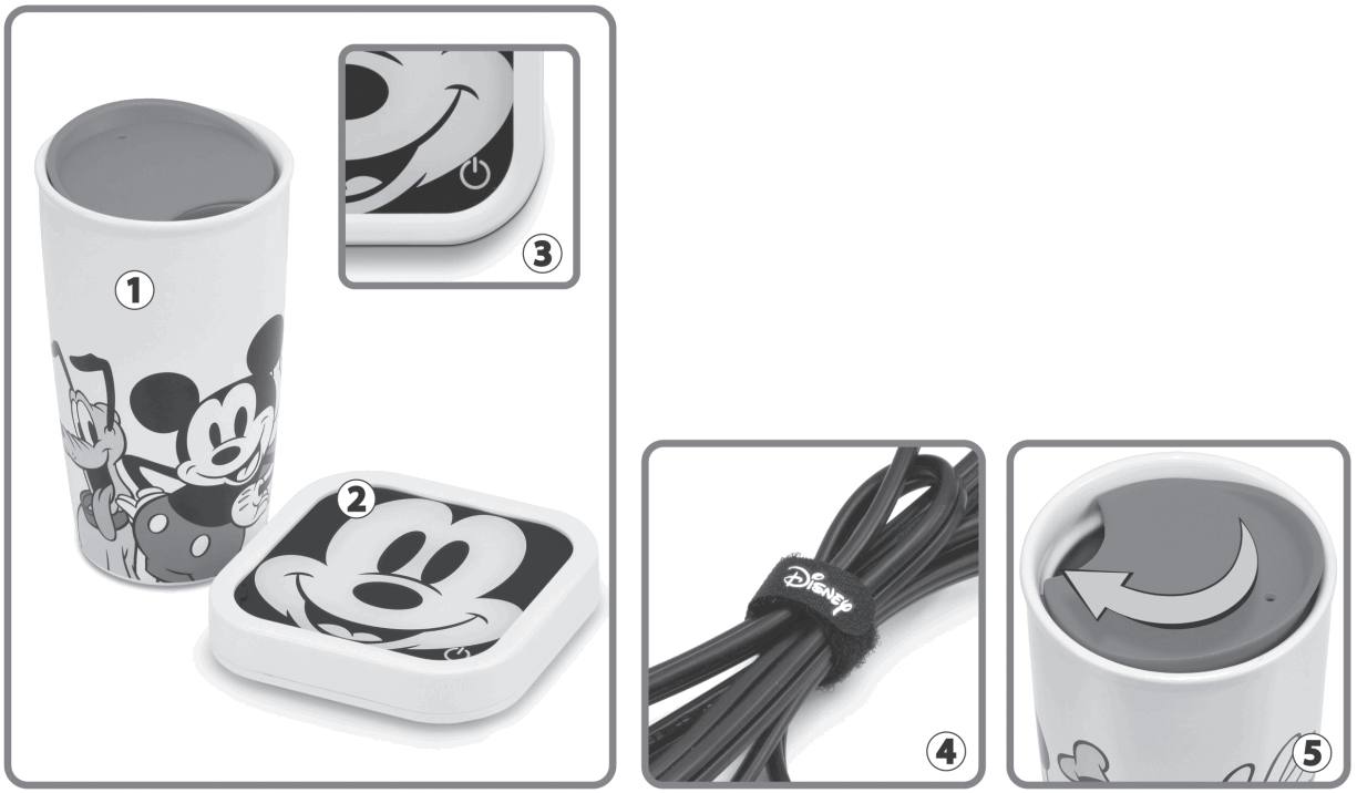 Disney DSC17 Mickey & Friends Glass Top Mug Warmer - fig