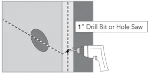 Drill hole in door edge