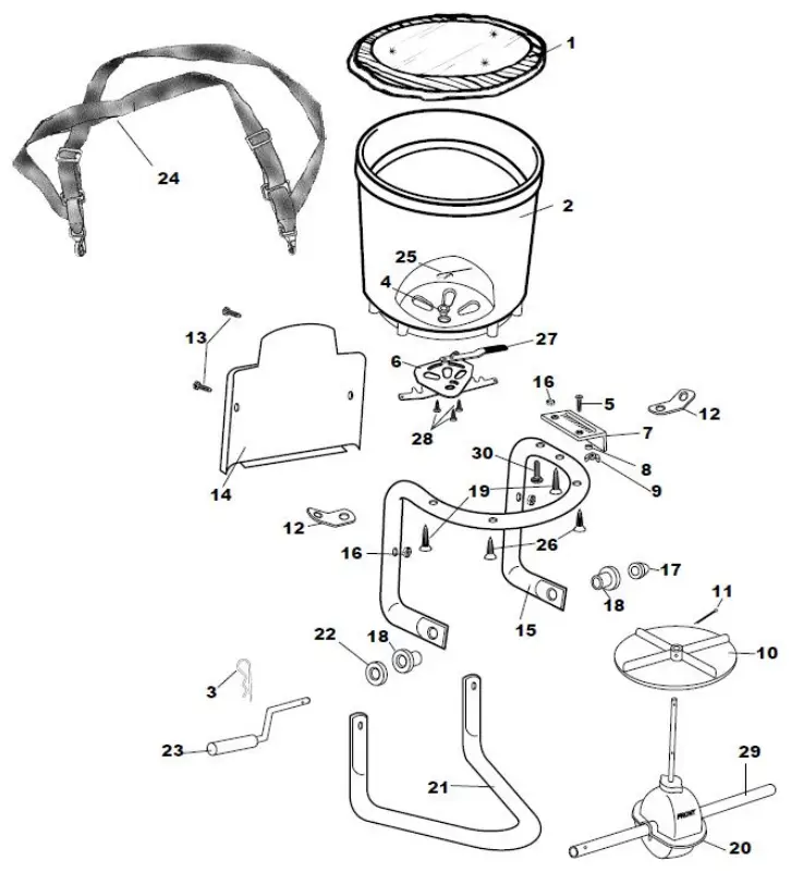 EARTHWAY 3100 Broadcast Spreader Seeder  - ORDER SPARE PARTS
