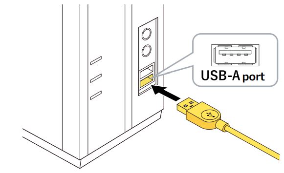 ELECOM M-VM510 Gaming Mouse User Manual - Connect the USB-A connector on the included charging cable