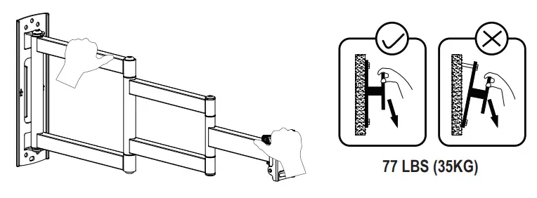 ELIVED YD3018 Long Arm TV Mount - Minimum VESA Pattern - integrity test