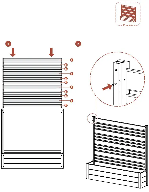 ENCLO EC18006, EC18007 Florence Screen Kit with Planter Box - ASSEMBLE THE SCREEN 1