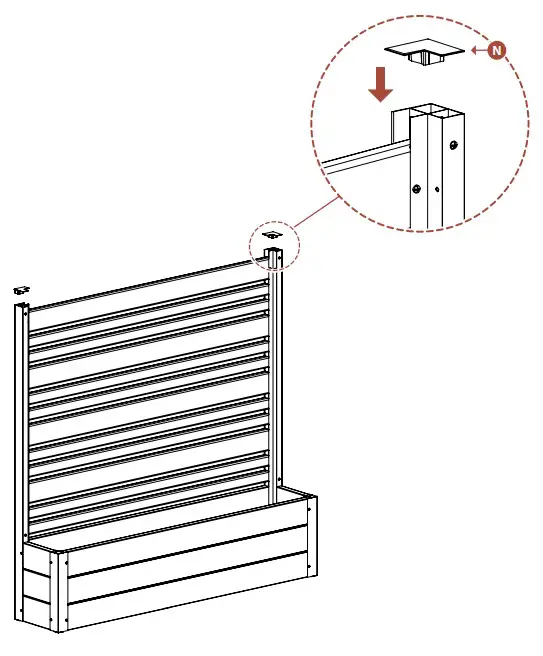 ENCLO EC18006, EC18007 Florence Screen Kit with Planter Box - INSTALL POST CAPS