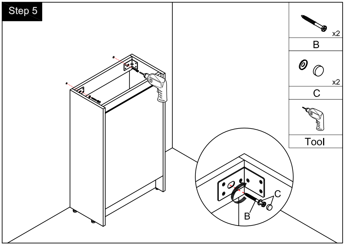 EPOWP C03418 Freestanding Bath Vanity - Step 5