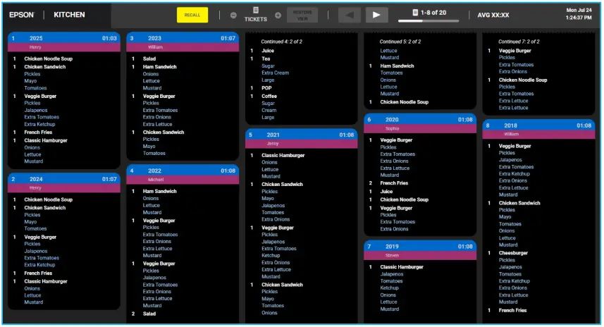 EPSON KB1700 True Order KDS A0