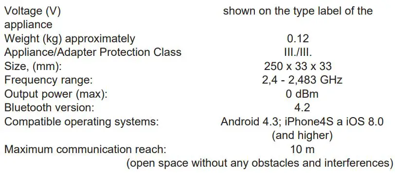 ETA770790000 SONIC Toothbrush User Manual - TECHNICAL DATA