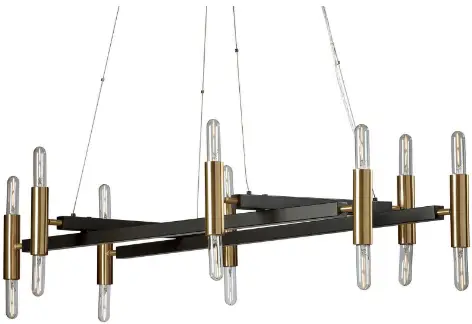 ETHAN ALLEN 093129 Kusama Abstract 16-Light Mixed-Material Chandelier-PRODUCT