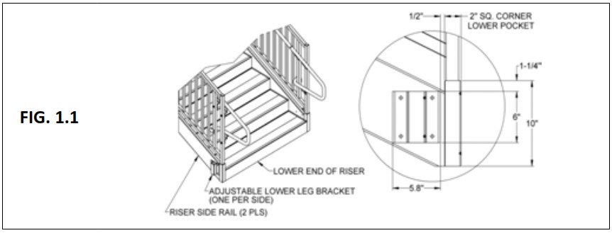 EZ ACCESS PATHWAY HD Code Compliant Modular Access System - INSTALL ADJUSTABLE LOWER LEG BRACKETS AND LEGS 1