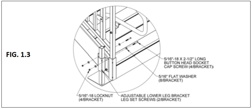 EZ ACCESS PATHWAY HD Code Compliant Modular Access System - INSTALL ADJUSTABLE LOWER LEG BRACKETS AND LEGS 3