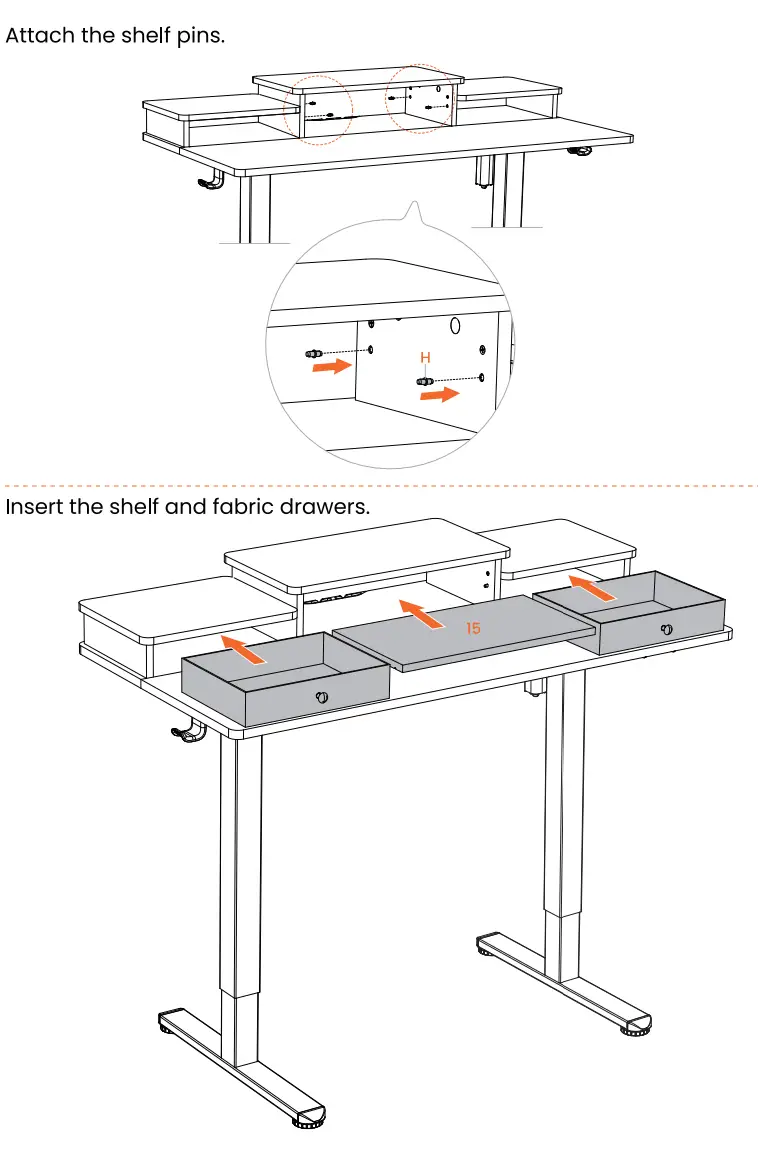 ErGear EGESD5V 1 Electric Standing Desk with Double Drawers  - Caps 2