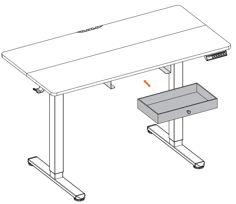 ErGear EGESD5V 3 Electric Standing Desk with Drawe - Cabeles 2