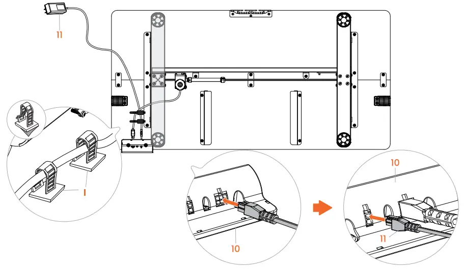 ErGear EGESD5V 3 Electric Standing Desk with Drawe - Cabeles