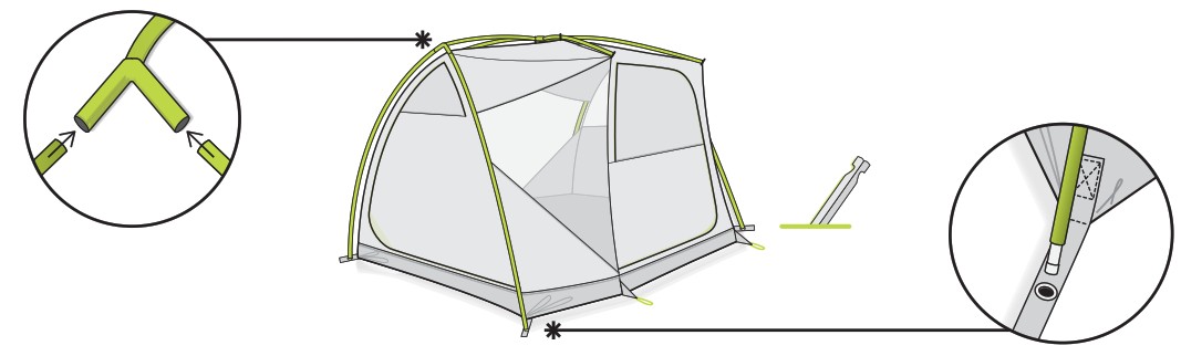 Eureka Boondocker Hotel 6 Tent - clips 2