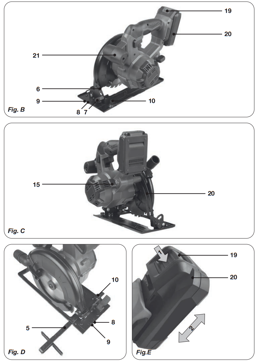FERM CSM1049 20V Cordless Circular Saw - Figure 2