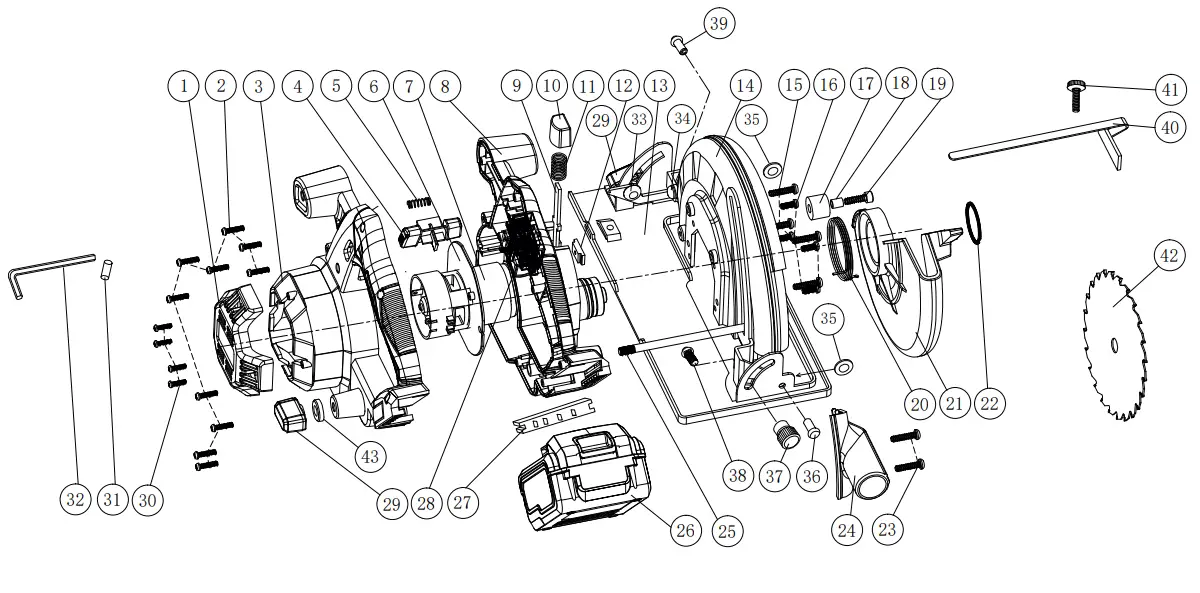 FERM CSM1049 20V Cordless Circular Saw - Figure 3