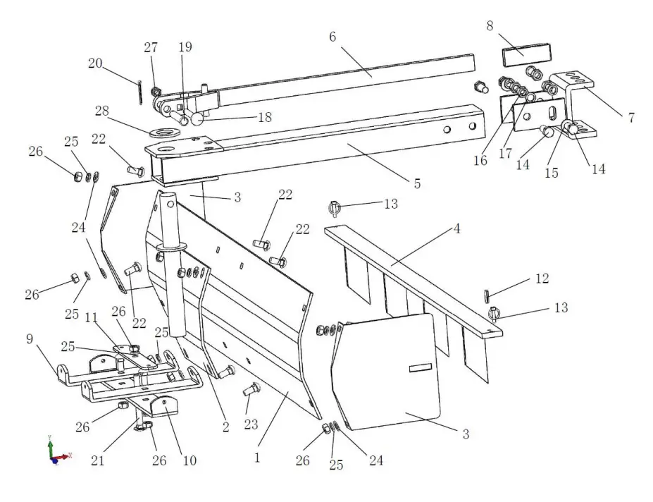 FIELD TUFF FTF38BBSH Sleeve Hitch Box Blade - PARTS LIST