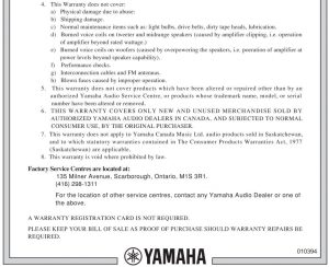 FIG 24 Yamaha Audio Warranty