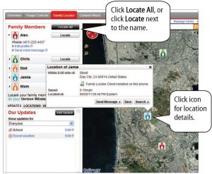 FIG 27 Locate Family Member Phones on a Map