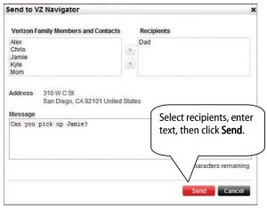 FIG 58 Send a Location to VZ Navigator
