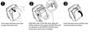FIG 6 Loading the INSTAX mini Film Pack