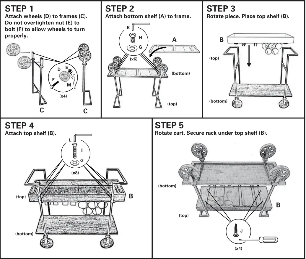 FIRSTIME-CO-70125-Black-Factory-Row-Industrial-Farmhouse-Bar-Cart-fig-2