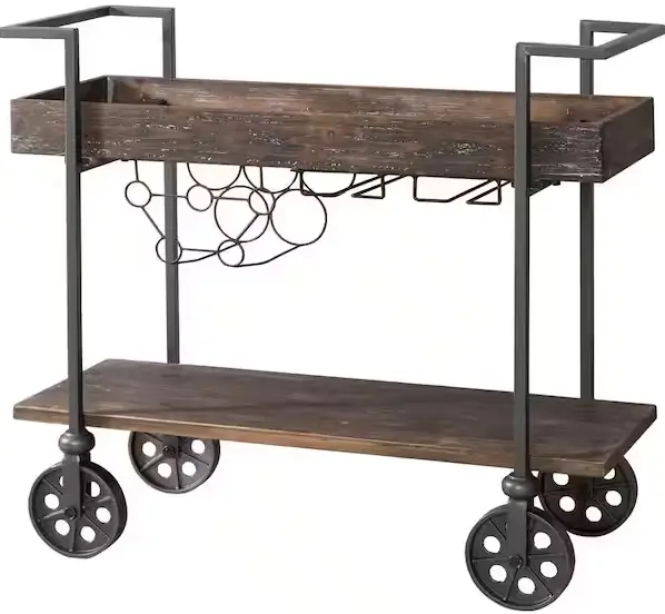 FIRSTIME-CO-70125-Black-Factory-Row-Industrial-Farmhouse-Bar-Cart-product