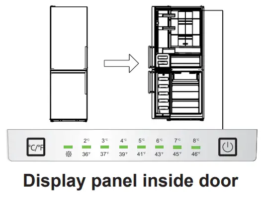 FORNO FFFFD1778-24RS Guardia 23.4 Bottom Freezer Refrigerator - Display panel inside door
