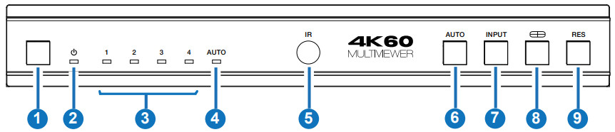 FOURKAY 4K60 4x1 Multiviewer Seamless UHD Video Switcher - Front Panel