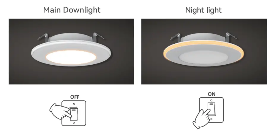 FREELICHT 5CCT 24 Pack 4 Inch LED Recessed Can Light with Night Light - night light
