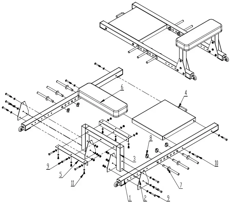 FRENCH FITNESS FF-HTB20 Thrust Bench Platform - ASSEMBLY