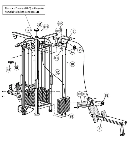 FRENCH FITNESS FFS-5SMJG FFS Silver 5 Stack Multi Jungle Gym-fig-11