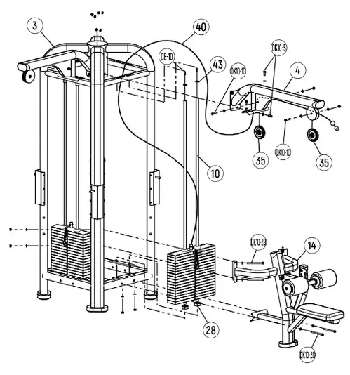 FRENCH FITNESS FFS-5SMJG FFS Silver 5 Stack Multi Jungle Gym-fig-6