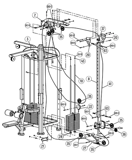 FRENCH FITNESS FFS-5SMJG FFS Silver 5 Stack Multi Jungle Gym-fig-8