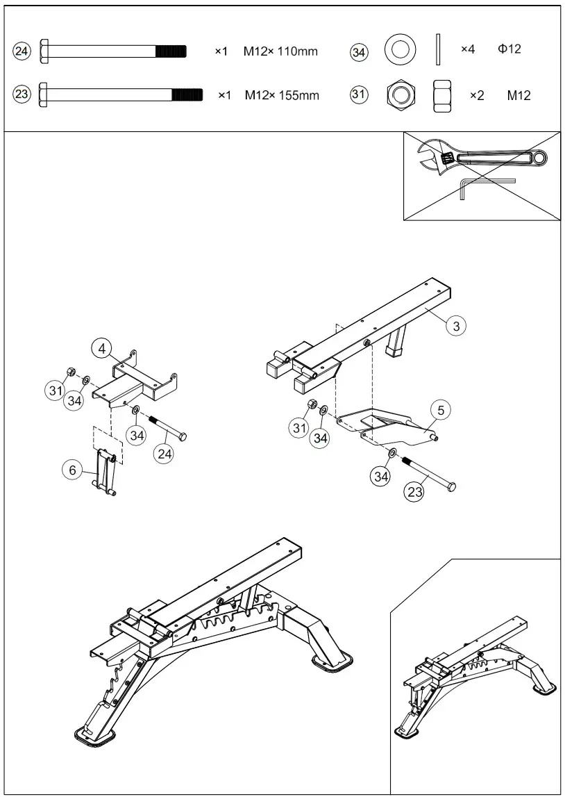 FRENCH FITNESS FSR50-AB Adjustable Bench - fig 8