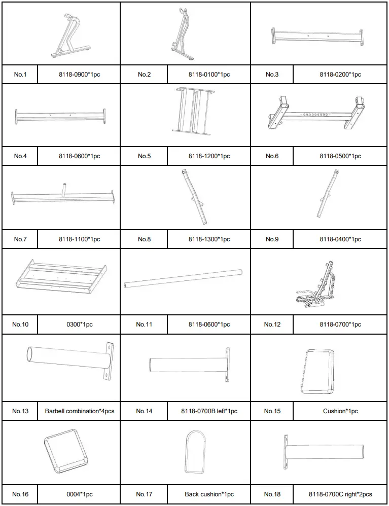 Parts list-1 (individual packaging)