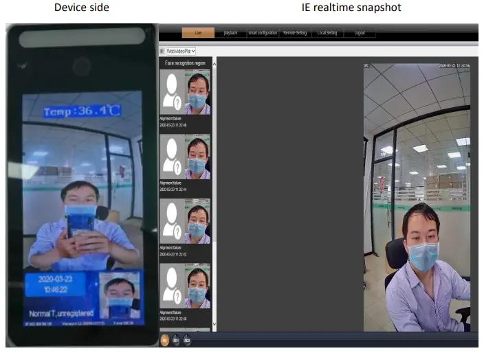 Face snapshot registration