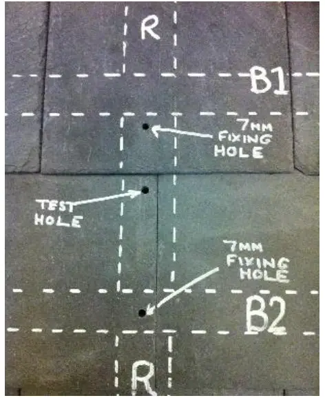 Fastensol F-ROOF Slate Roof Mounting System - two marked
